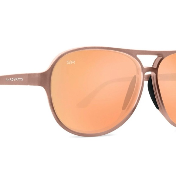 Shady Rays  Aviator Crossover Polarized Sunglasses Women's - Peach Polarized - Picture 1 of 6